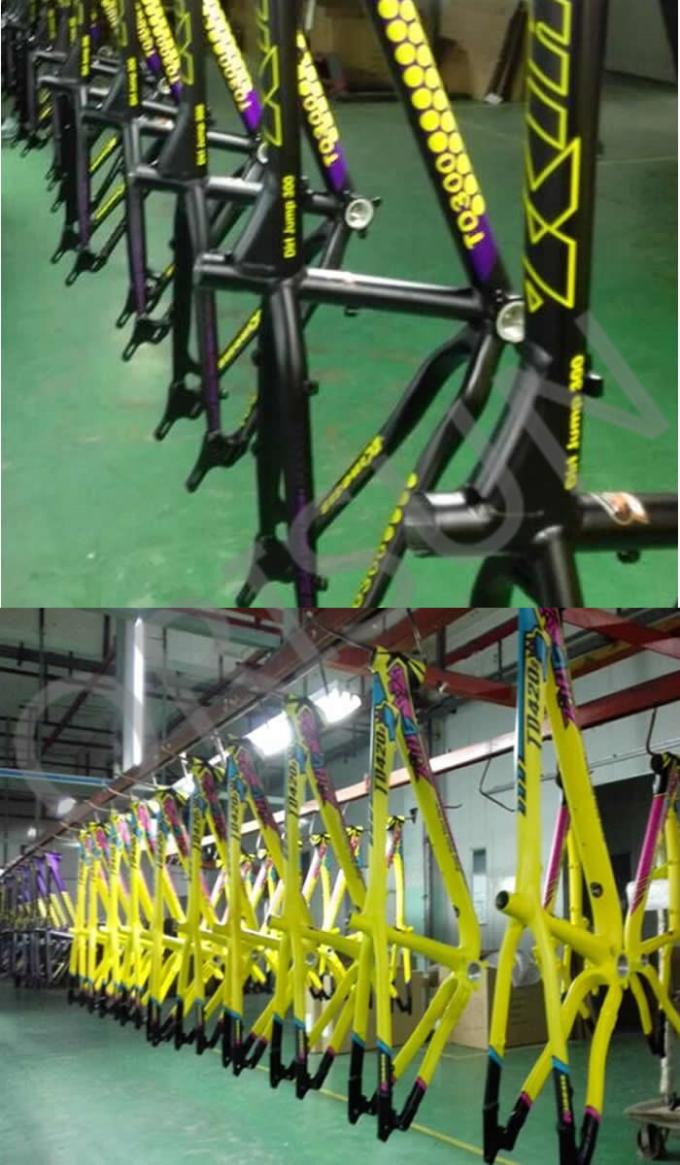 Style d'équitation de la traînée de couleur de jaune de cadre de vélo de saut de saleté de style libre de pente/AM